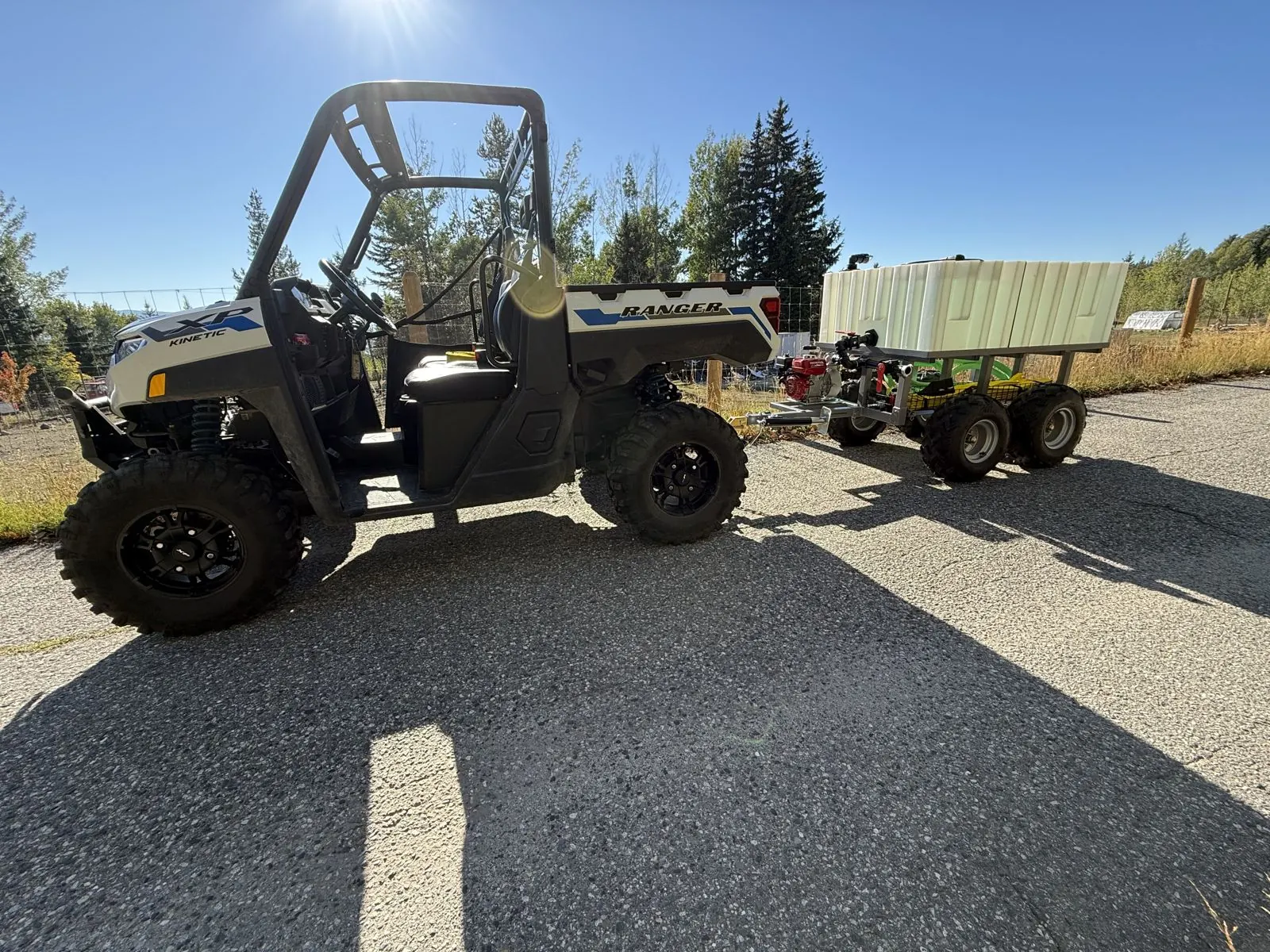 RAID Trailer hitched behind a UTV